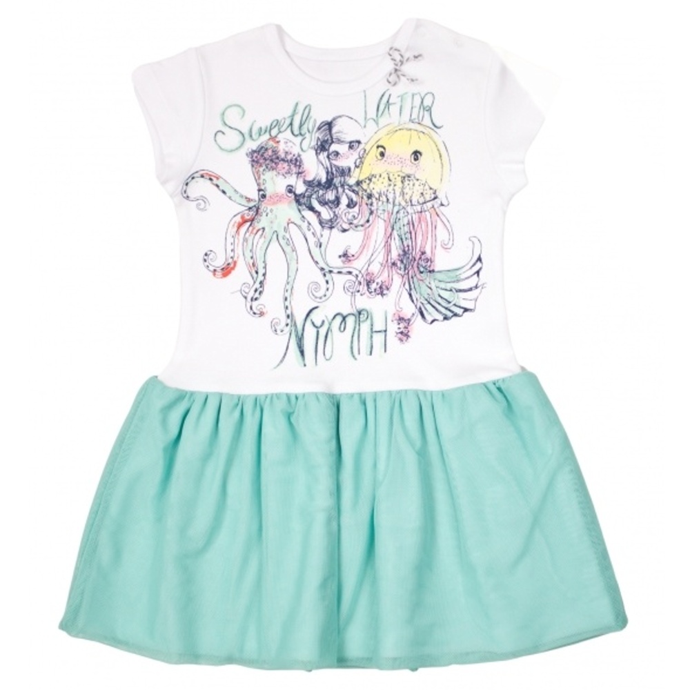 Detské šaty Nicol, Morská víla - zeleno/biele, veľ. 110