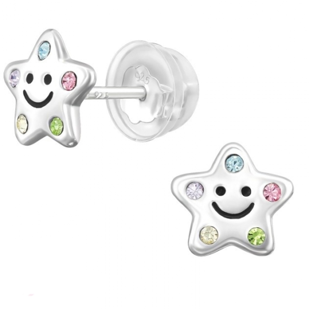 Detské strieborné náušničky Star Smile premium