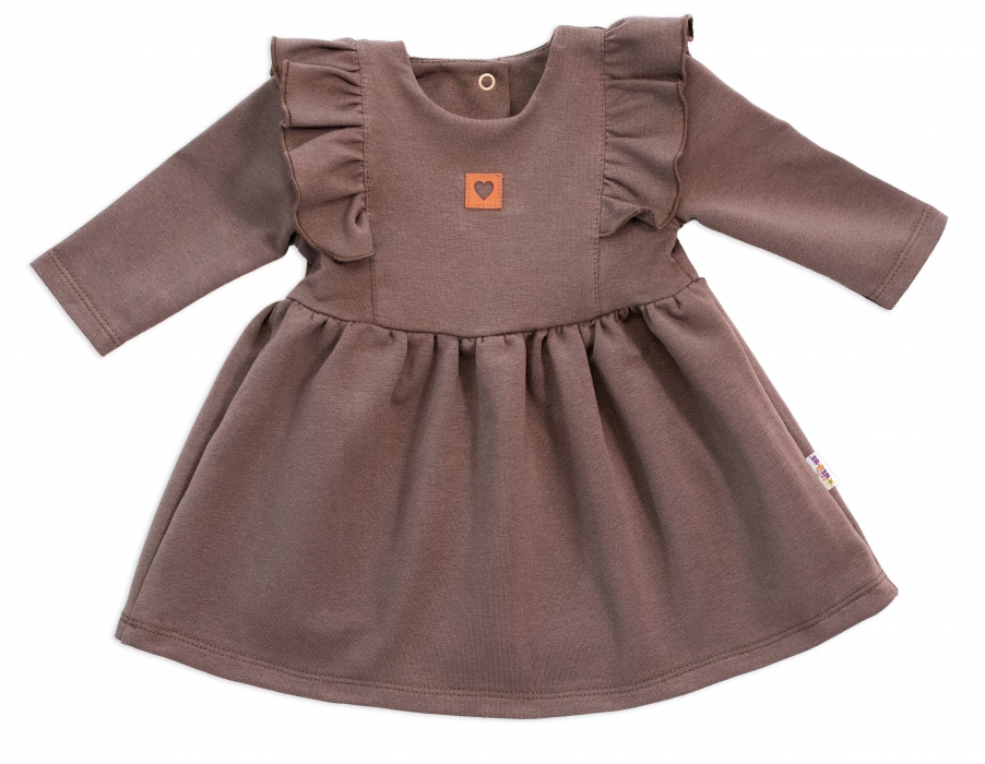 Detské teplákové šaty, tunika Vintage Love - čokoláda, vel. 68