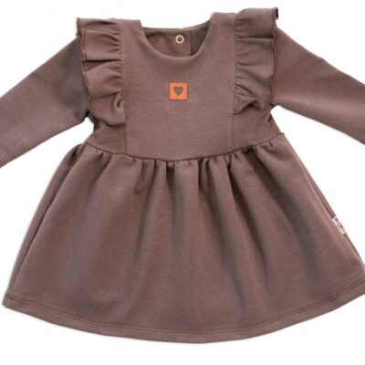 Detské teplákové šaty, tunika Vintage Love - čokoláda, vel. 74