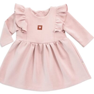 Detské teplákové šaty, tunika Vintage Love - staroružové, veľ. 74