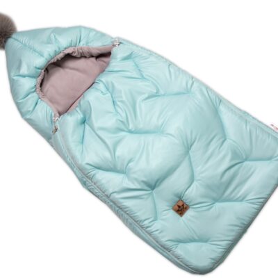 Detský fusak Baby Nellys s kapucňou a kožušinovým brmbolcom, modrý