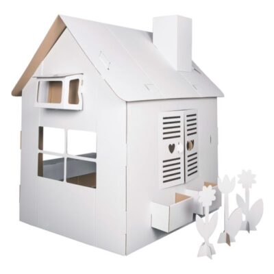 Detský kartónový domček: Kvetinový domček