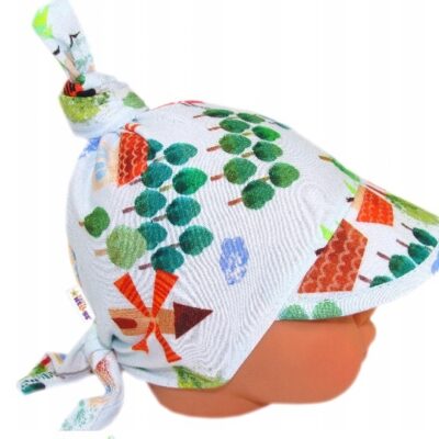 Detská sieťkovaná šatka so šiltom Mestečko (sv. modrá)