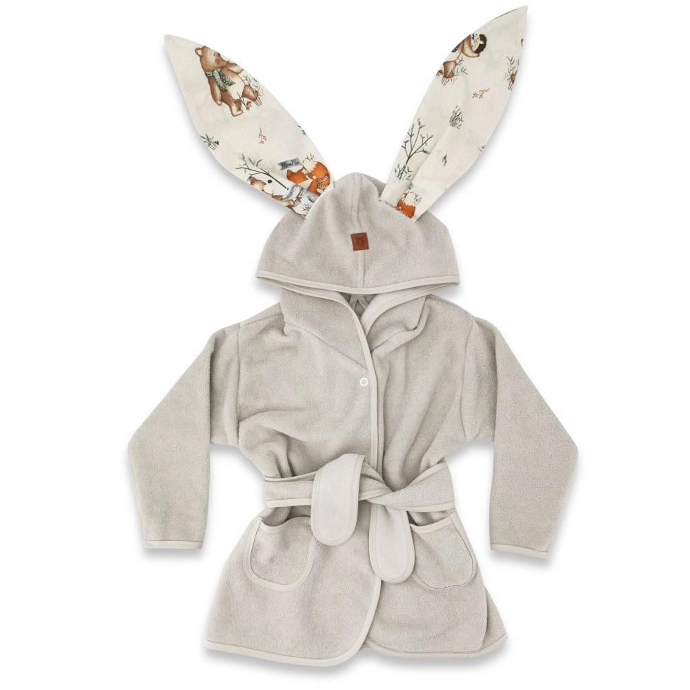 Detský termožupan s uškami Friends time - latte, béžová