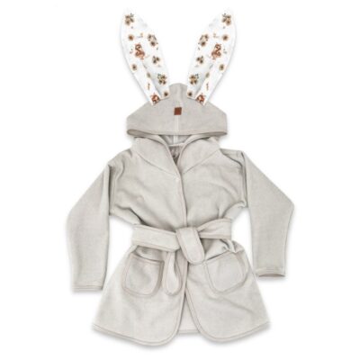 Detský termožupan s uškami Kačičky - biela, béžová