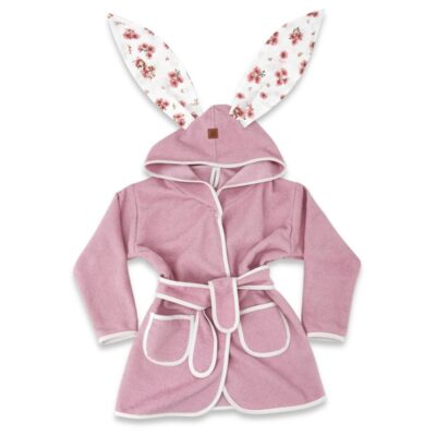Detský termožupan s uškami Kačičky - biela, púdrovo ružová