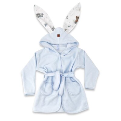 Detský termožupan s uškami Meďa pilot - modrý