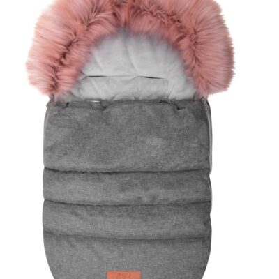 Detský zimný fusak s kožušinkou 90 x 50 cm, nepremokavý, růžový