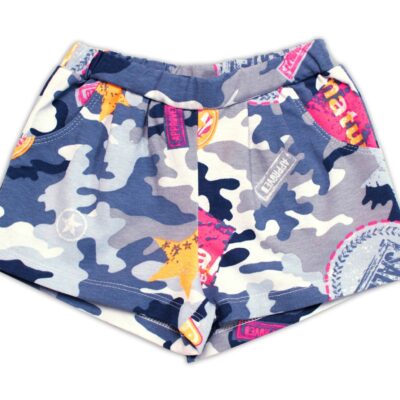 Dievčenské kraťasy s vreckami, bavlna Army, Mrofi, modré, veľ. 98