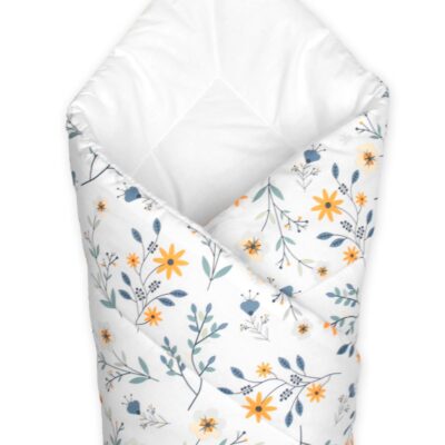 Dojčenská zavinovačka Klasik Kúzelná lúka, biela s potlačou