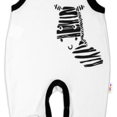 Dojčenské bavlnené dupačky Baby Nellys, Zebra - biele