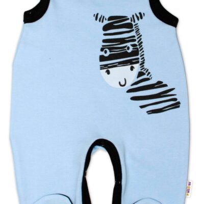 Dojčenské bavlnené dupačky Baby Nellys, Zebra - modré, velˇ. 62