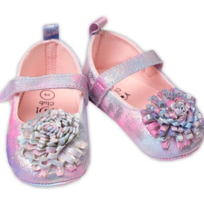 Dojčenské capáčky, balerínky Girl YO! s Kytičkou, na suchý zips, neónové