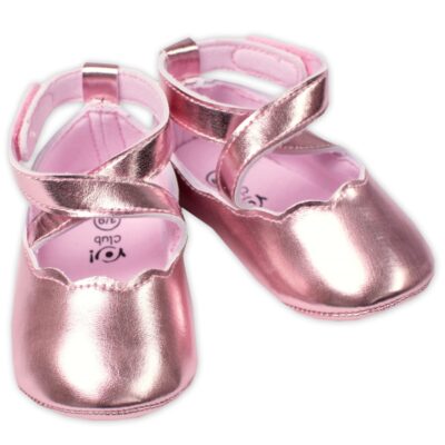 Dojčenské capáčky, balerínky YO! na suchý zips, ružové, veľ. 9-15 m