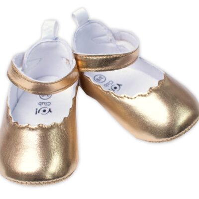 Dojčenské capáčky, balerínky YO! na suchý zips, zlaté, veľ. 9-15 m