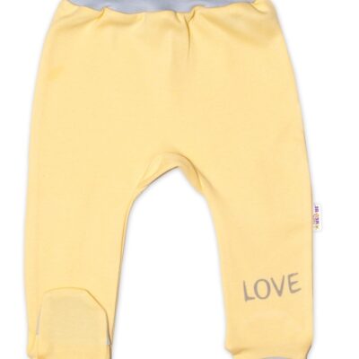 Dojčenské polodupačky, žlté - Love, veľ. 68