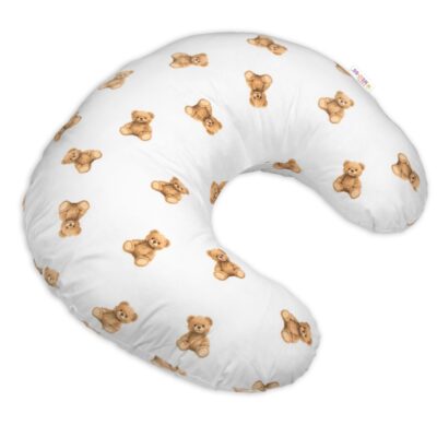 Dojčiace vankúš/podkova, bavlna, 155 cm, Míša - biely s potlačou