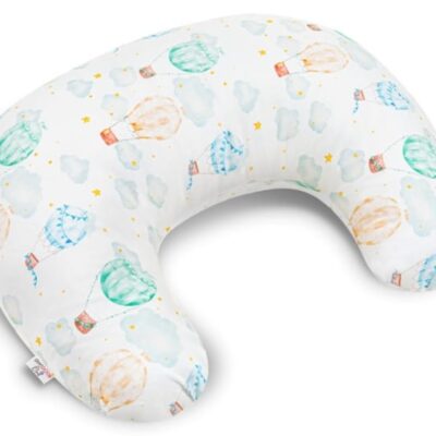 Dojčiace vankúš/podkova, bavlna, Balóny - biely