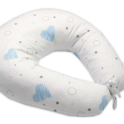 Dojčiace vankúš/podkova, bavlna, I love Boy Baby Nellys, modrý/biely