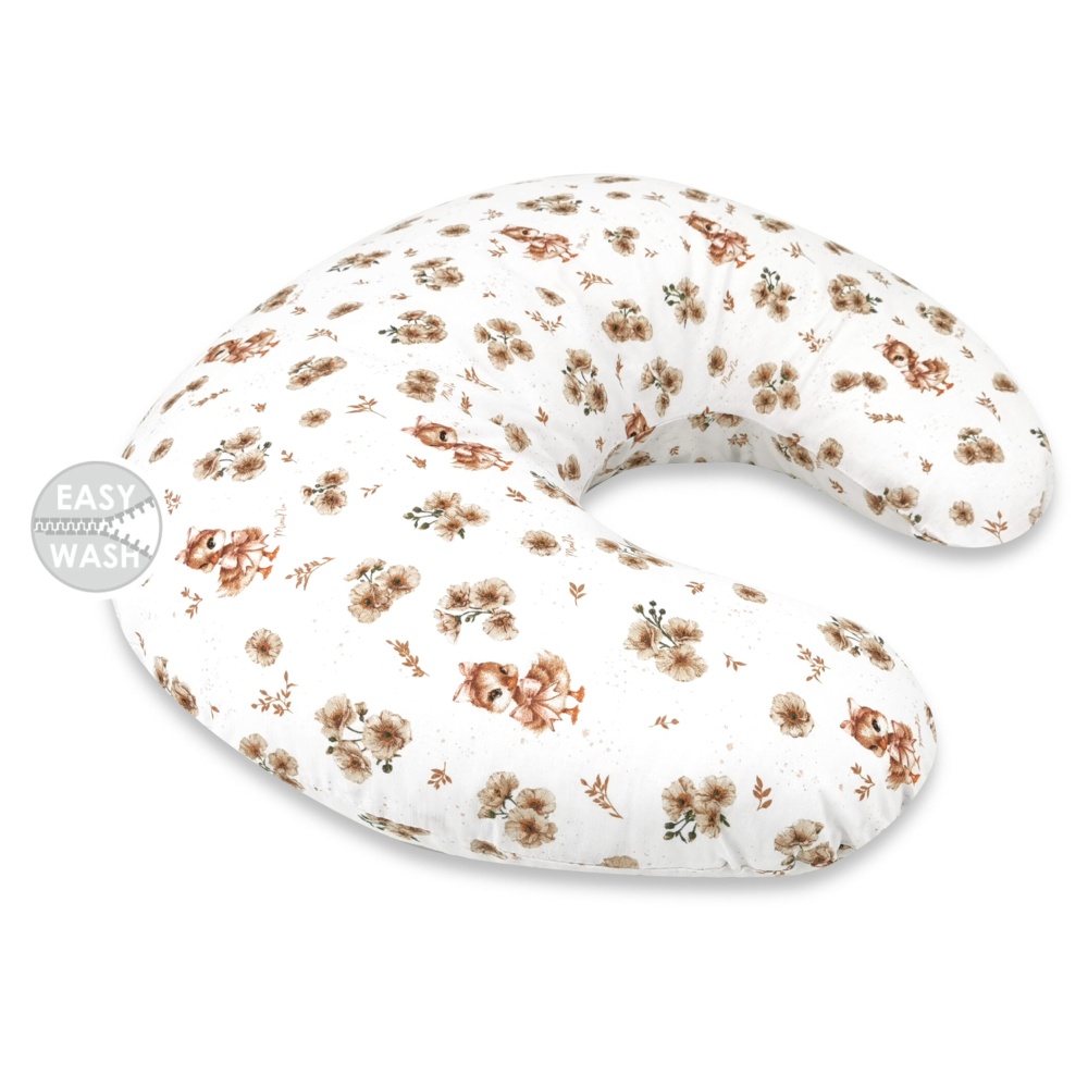 Dojčiace vankúš/podkova, bavlna, Kačički - biela, béžová