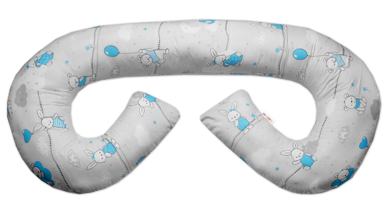 Dojčiace vankúš/relax. poduška MAXI,  Good night Animals, sivý