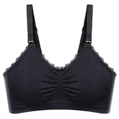 Dojčiacia podprsenka s čipkou BabyOno, čierna, D70-75 cm