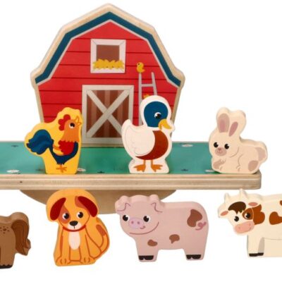 Drevená balančná hra, puzzle - Farma so zvieratkami