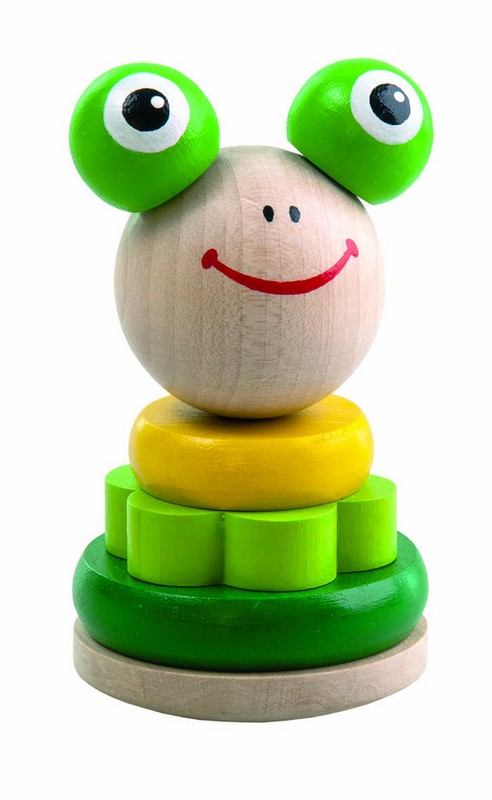 Drevená pyramída hojdacia žabka