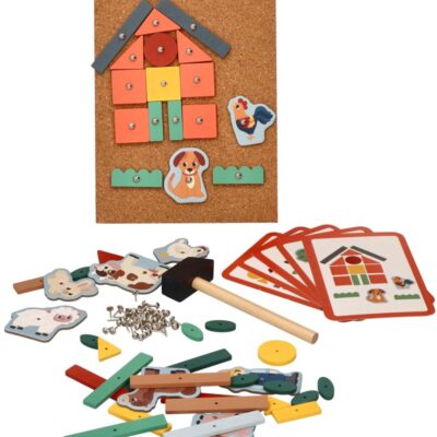 Drevená zatĺkačka hra + šablóny, Farma