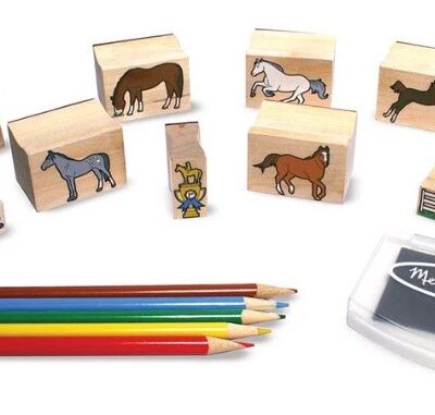 Drevené pečiatky v krabici Melissa&Doug - Horses