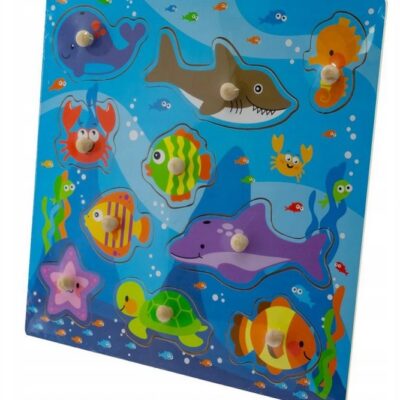 Drevené puzzle vkladačka 30x30cm (Oceán)