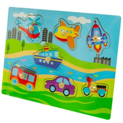 Drevené puzzle vkladačka: Dopravné prostriedky