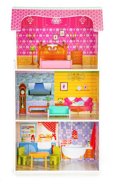 ECO TOYS: Drevený domček Slnečná rezidencia