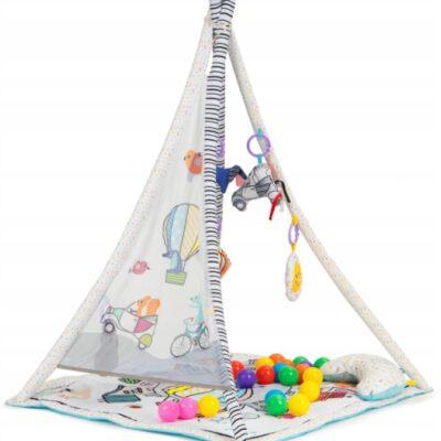 ECO TOYS: Edukačná deka 3v1 Teepee s loptičkami