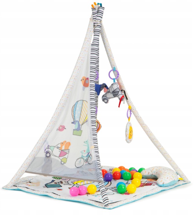 ECO TOYS: Edukačná deka 3v1 Teepee s loptičkami