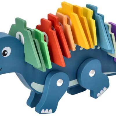 Edukačná hračka puzzle s číslami, Dinosaurus - modrý