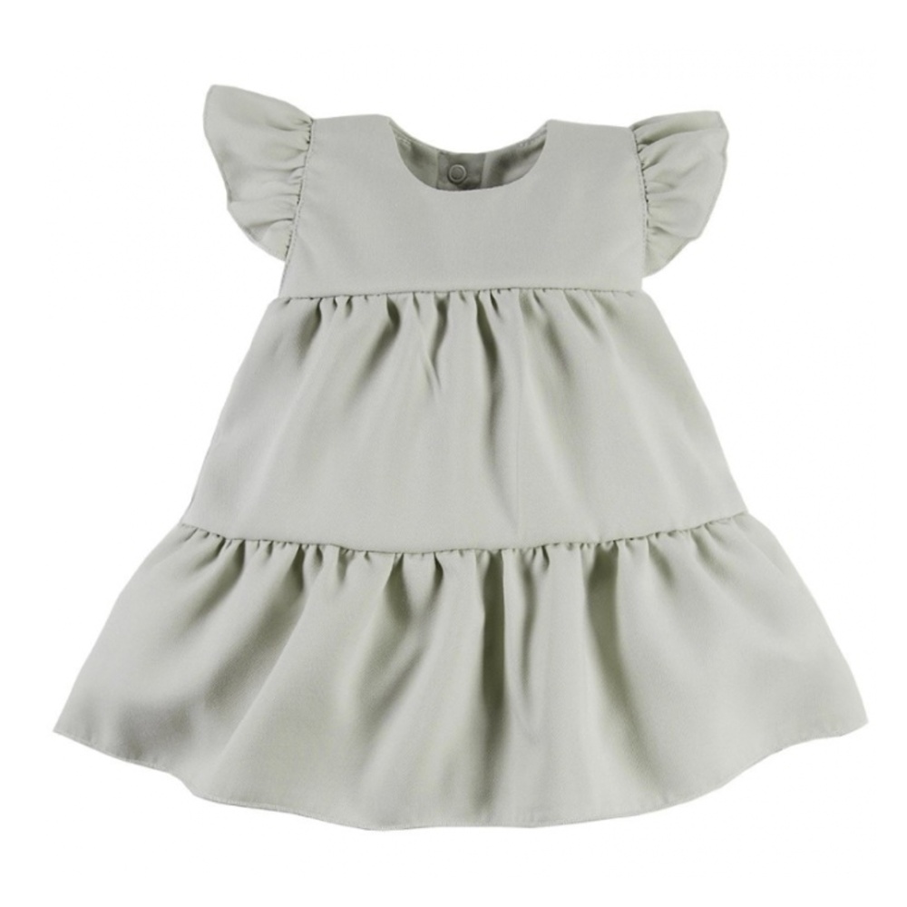 EEVI Dievčenské šaty s volánikmi Nature - khaki, veľ. 92