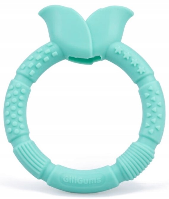 GiliGums: Silikónové hryzátko Kvet (mätová)