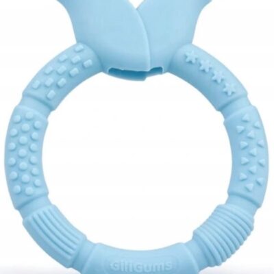 GiliGums: Silikónové hryzátko Kvet (modré)