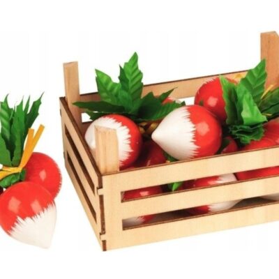 Goki: Drevený košík s reďkovkami