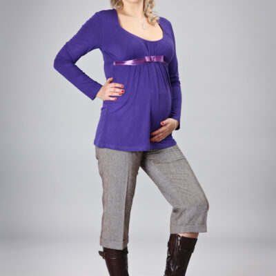 Gregx Elegantné 3/4 nohavice BARO - hnedý melír, veľ. S