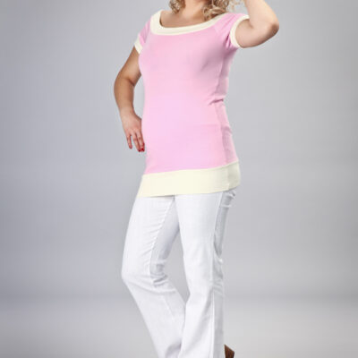 Gregx Elegantné tehotenské nohavice JEANS - biela, veľ. S