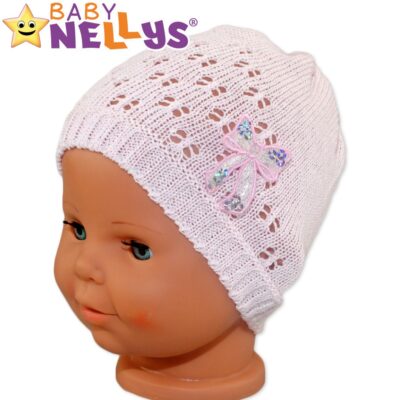 Háčkovaná čiapočka Mašle Baby Nellys ® - s flitry