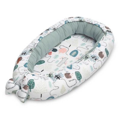 Hniezdočko, kokon pre bábätko mušelín, Ježko, zelený