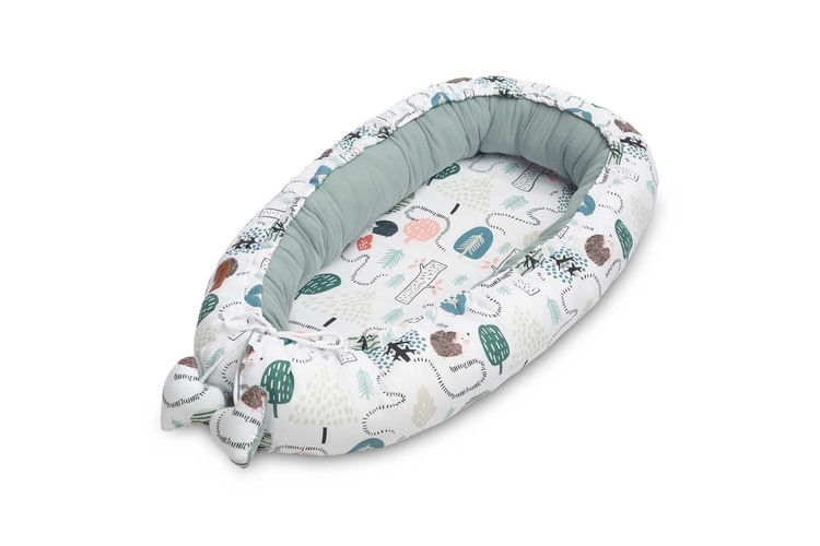 Hniezdočko, kokon pre bábätko mušelín, Ježko, zelený