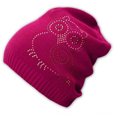 Jarná / jesenná čiapka Malá sova Baby Nellys - malinovo ružová