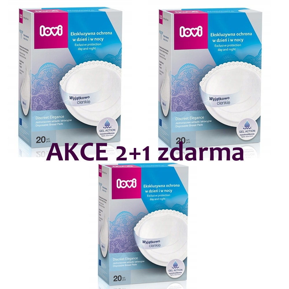 Jednorazové vložky do podprsenky - Discreet Elegance, 2+1 zdarma = 60ks