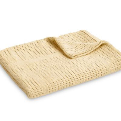 Jemná ažurková bavlnená dečka 110x70 - béžová káva