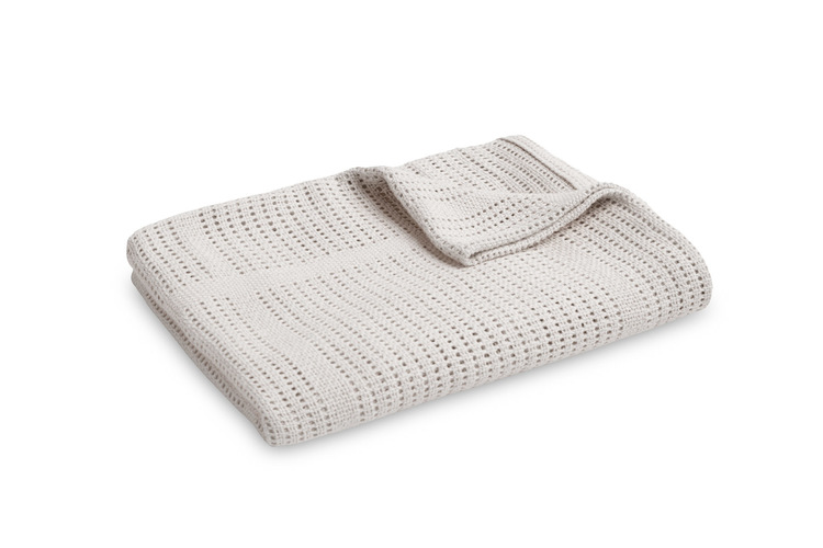 Jemná ažurková bavlnená dečka 110x70 - šedá